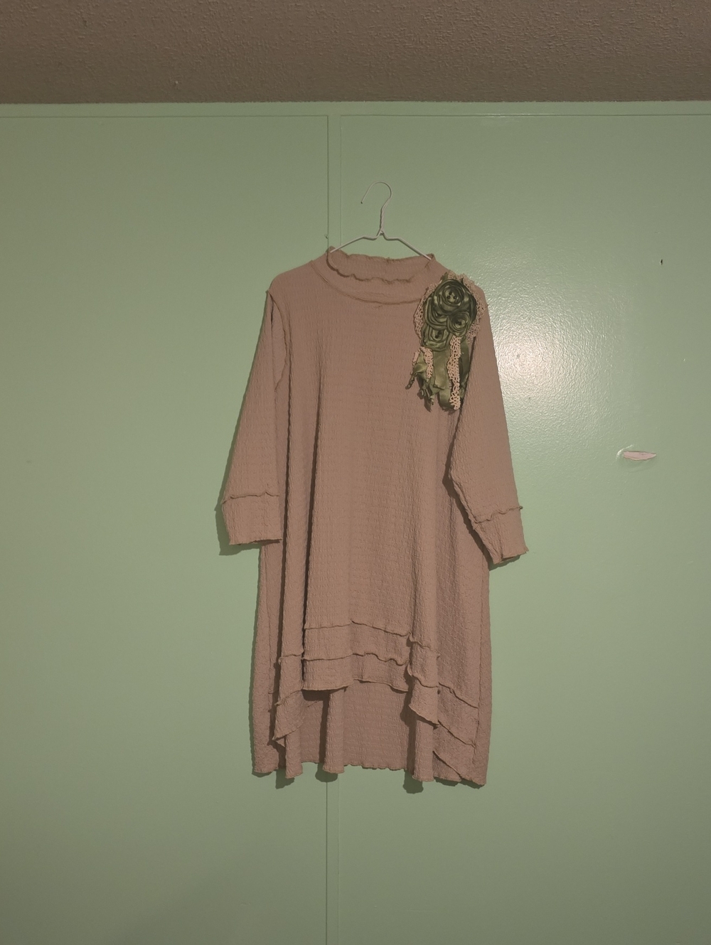 Women's Taupe Layered Tunic Top And Skirt